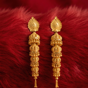 Exquisite Turkish Artistry: 22K Gold Long Jhumkas